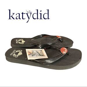 NWT Katydid Women's Rhinestone Football Flip Flops Sandals M 7 8